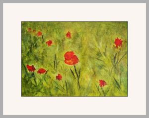 chrissie b poppies on a string