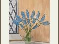 joyce vouseden.vase of hyacinths watercolour