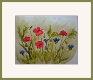 marian poppies on a string